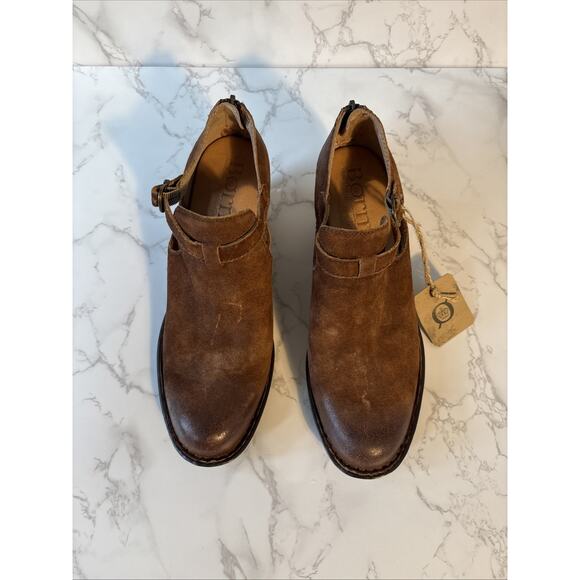 Born Handcrafted Footwear Brown Ankle Suede Bootie Back Zip Women's 10 M Comfort - Picture 8 of 9